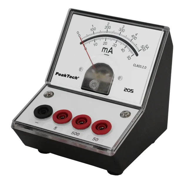 PeakTech® P 205-04» Analogt amperemeter 0 ... 50/500mA/5A DC 