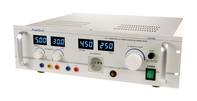 PeakTech® P 2235» Skilletransformator Justerbar, 1000 W, 0–30 V/5 A 