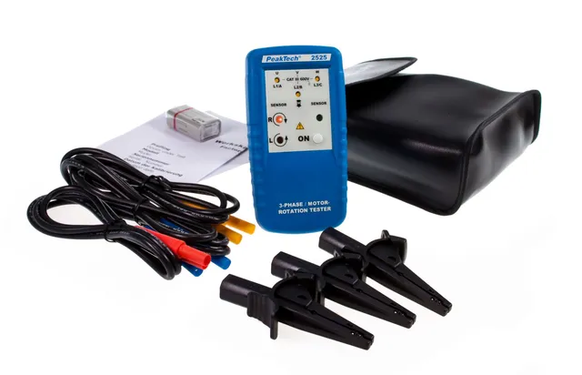 PeakTech® P 2525 3-faset motorretningsindikator LED-display 