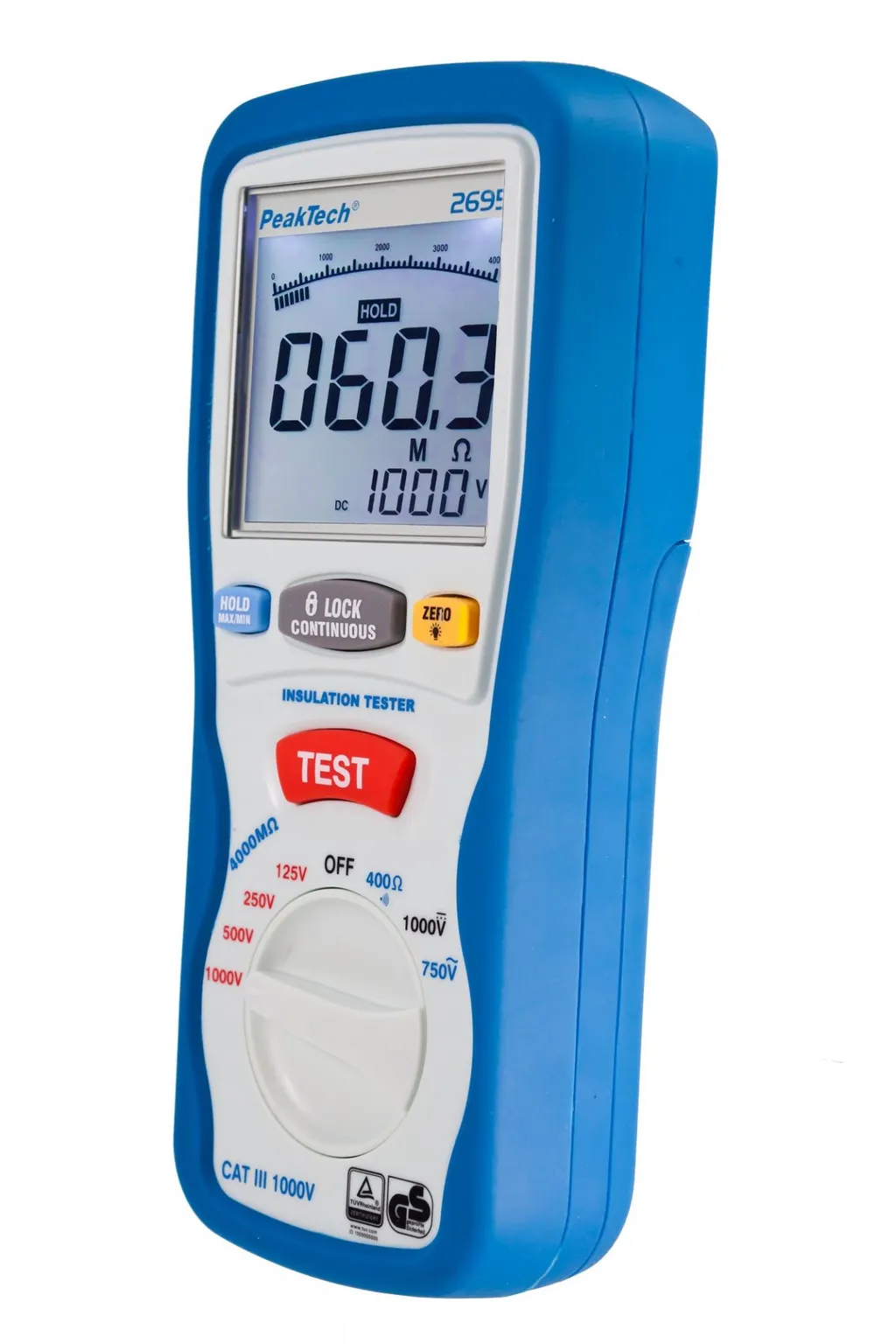 PeakTech® P 2695» Isolasjonstester 125/250/500/1000 V /4000 MO ...