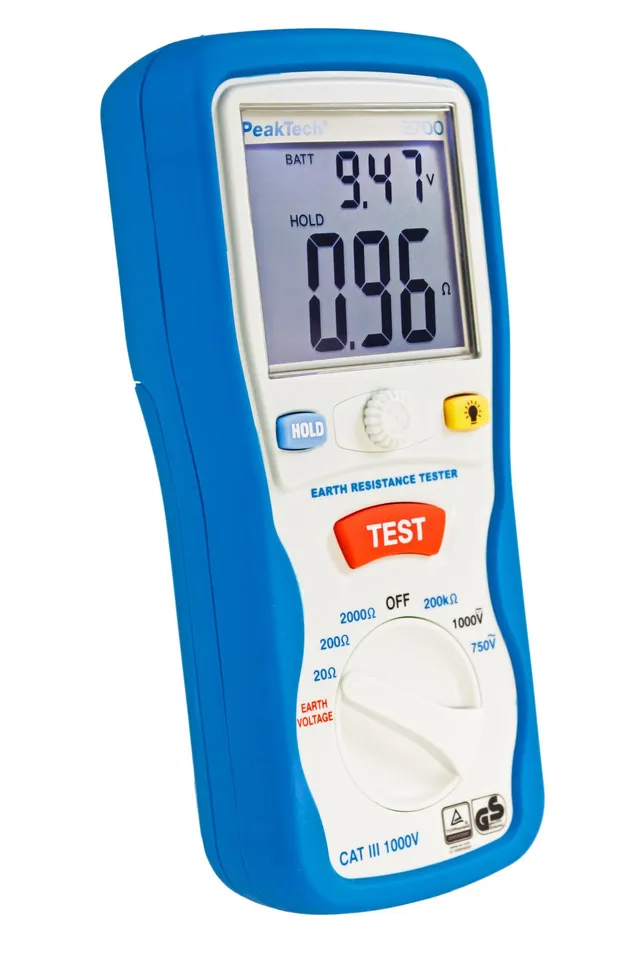 PeakTech® P 2700» Digital jordtester 0–2000O, KAT III 1000 V 