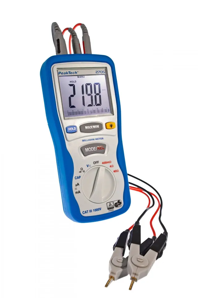 PeakTech® P 2705» Digitalt milliohmmeter 4000 tellinger, 400 mO/4/40/O 