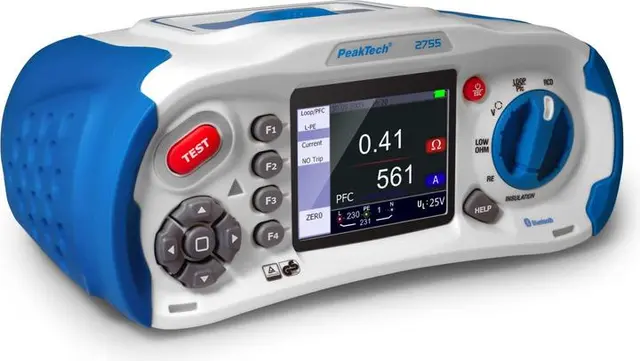 PeakTech® P 2755» Installasjonstester Sikkerhetstester for installasjon 