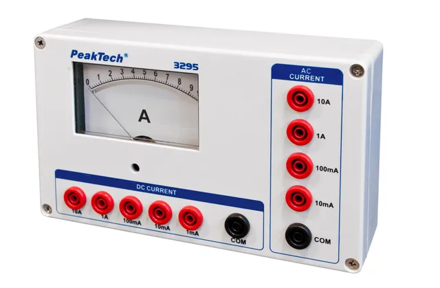PeakTech® P 3295» Analogt amperemeter 0 ... 1/10/100 mA / 1/10 A AC/DC 