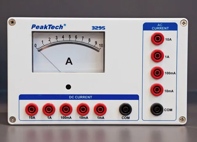 PeakTech® P 3295» Analogt amperemeter 0 ... 1/10/100 mA / 1/10 A AC/DC 