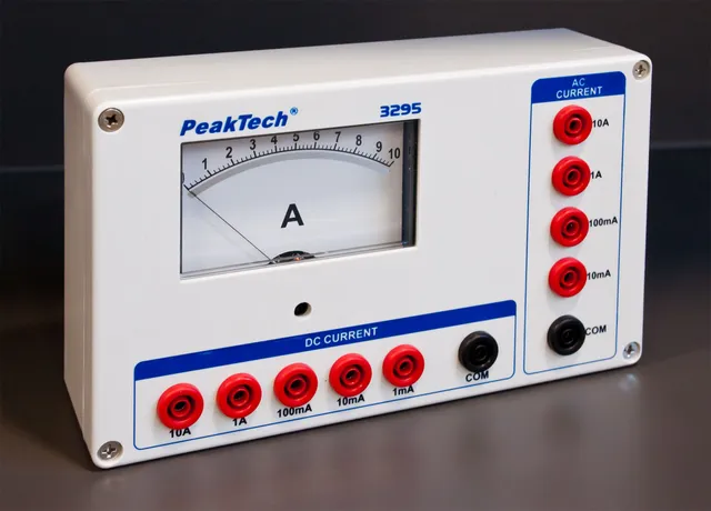 PeakTech® P 3295» Analogt amperemeter 0 ... 1/10/100 mA / 1/10 A AC/DC 