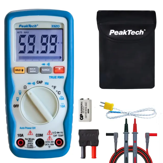 PeakTech® P 3320» Digitalt multimeter 6000 tellinger, TrueRMS 