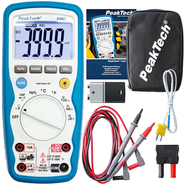 PeakTech® P 3355» Digitalt multimeter 4000 tellinger, IP67 