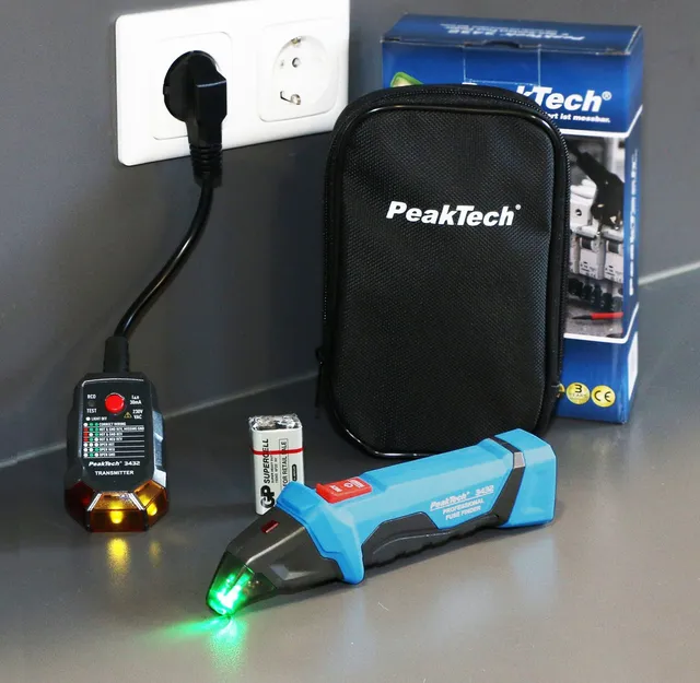 PeakTech® P 3432» Sikringsfinner med jordfeilbrytertester 