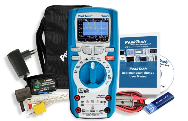 PeakTech® P 3440» Grafisk multimeter med sann RMS, 50 000 tellinger 