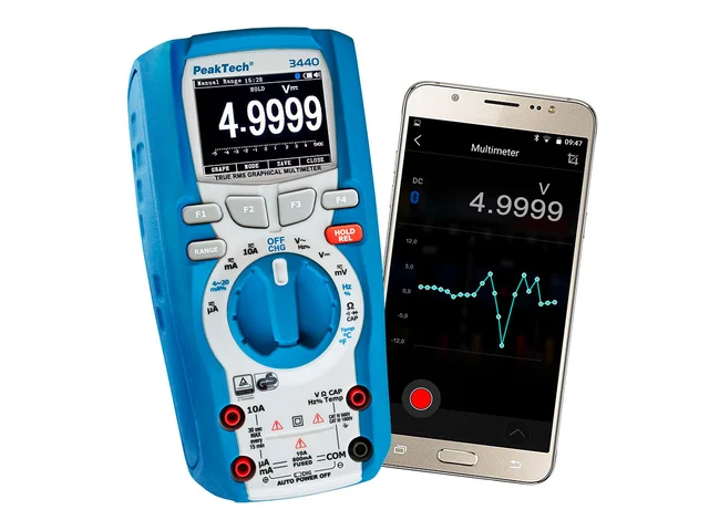 PeakTech® P 3440» Grafisk multimeter med sann RMS, 50 000 tellinger 