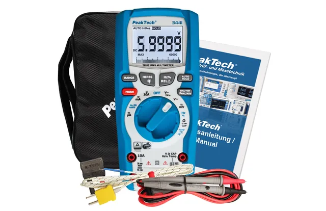 PeakTech® P 3441» Digitalt multimeter TrueRMS 60 000 tellinger ~ 1000V AC/DC 