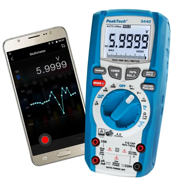 PeakTech® P 3442» Digital multimeter TrueRMS 60.000 Counts ~ 1000V AC/DC 