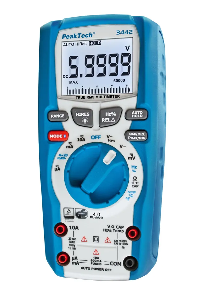 PeakTech® P 3442» Digital multimeter TrueRMS 60.000 Counts ~ 1000V AC/DC 