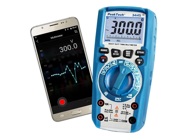 PeakTech® P 3445» Digitalt multimeter TrueRMS 6000 tellinger, IP67, BT 