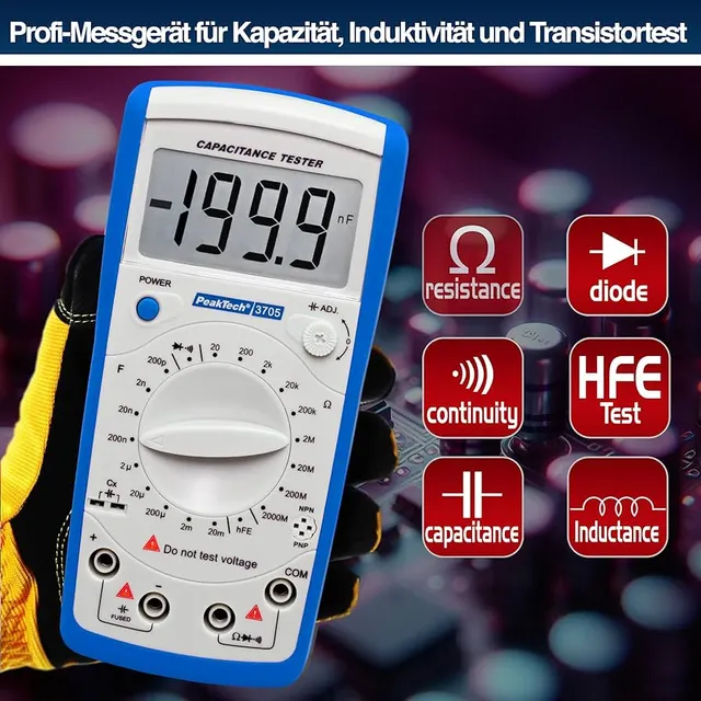 PeakTech® P 3705 Digital kapasitansmåler 