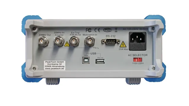 PeakTech® P 4165» 2-kanals vilkårlig- bølgeformgenerator, 1 µHz – 60 MHz 