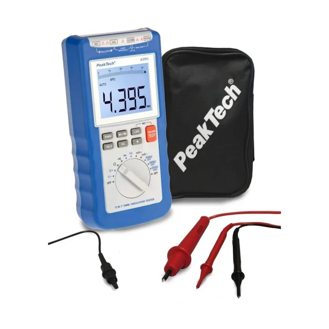 PeakTech® P 4395» 2-i-1 DMM- isolasjonstester 250/500/1000 V 