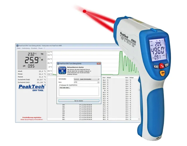 PeakTech® P 4960» IR-termometer; (-50 … +1200 °C; USB-grensesnitt) 