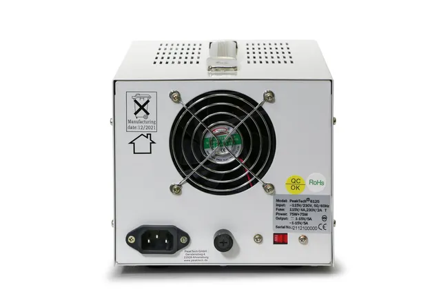 PeakTech® P 6125 AC/DC laboratoriestrømforsyning 