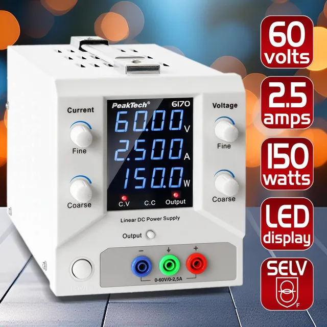 PeakTech® P 6170 Laboratoriestrømforsyning 