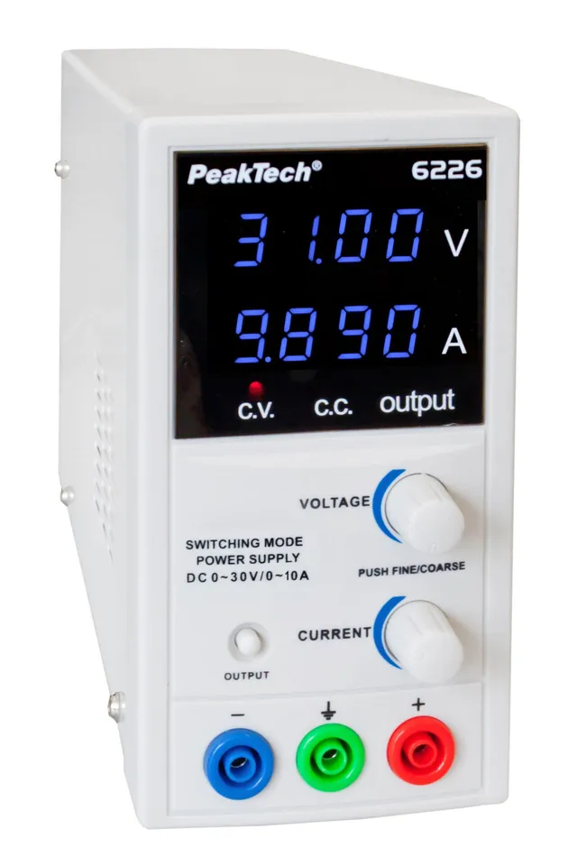 PeakTech® P 6226» Strømforsyning med svitsjmodus 0–30 V / 0–10 A 