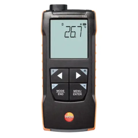 Testo 110-NTC og laboratorieføler med  glassbeskyttelse samt PT 100 sensor 