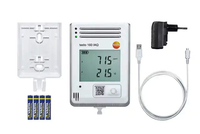 Testo 160 IAQ Datalogger m. sensor for temp/fukt/CO2/trykk 