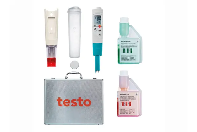 TESTO 206 pH 1 MÅLERSETT MED KOFFERT OG BUFFER 4 OG 7 