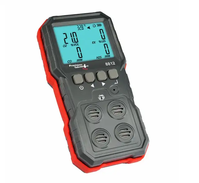 Portabel Gassmåler LEL, O2, CO og H2S 