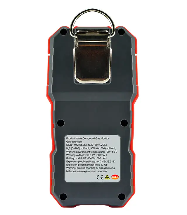 Portabel Gassmåler LEL, O2, CO og H2S 