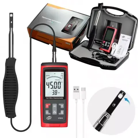 PT-8916 Varmetrådsanemometer 0,00–30,00 m/s 