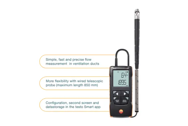 testo 416 Digital vingehjuls anemometer 16mm 