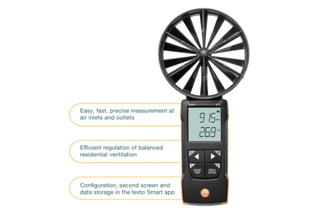testo 417 Digitalt vingehjuls anemometer 100mm 