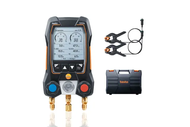 testo 550s Basic sett digital manifold med kabelklemmer 