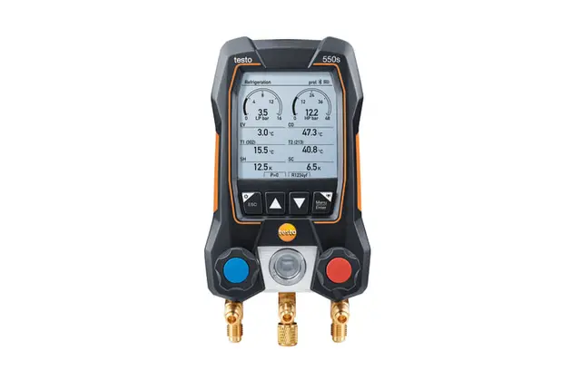 testo 550s Basic sett digital manifold med kabelklemmer 