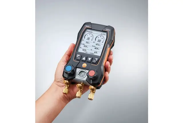 testo 550s Basic sett digital manifold med kabelklemmer 