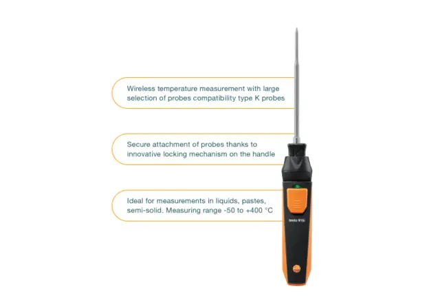 Testo 915i med nedypping/innstikk føler 