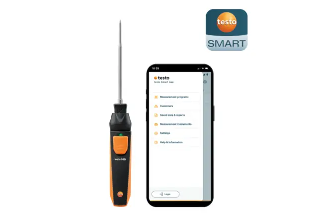 Testo 915i med nedypping/innstikk føler 