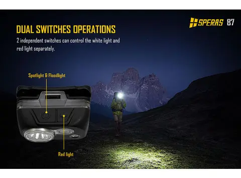 Speras B7 hode / arbeidslykt 600lm / 92 meter kastelengde 