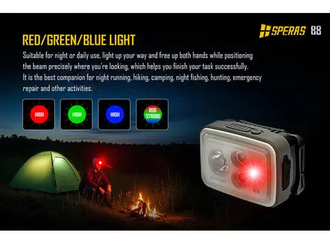 Speras B8 hode / arbeidslykt 700lm / 70 meter kastelengde 