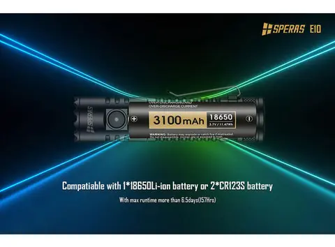 Speras E10 lommelykt 1300lm / 175 meter kastelengde 