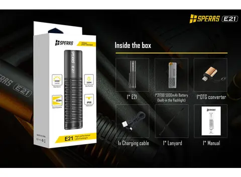 Speras E21 lommelykt 2000lm / 322 meter kastelengde 