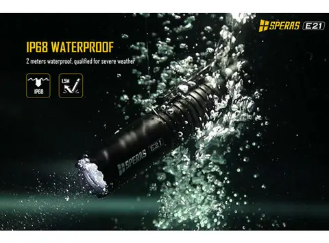 Speras E21 lommelykt i titanium legering 2000lm / 322 meter kastelengde 