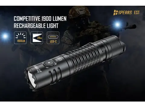 Speras EST lommelykt 1900lm / 211 meter kastelengde 