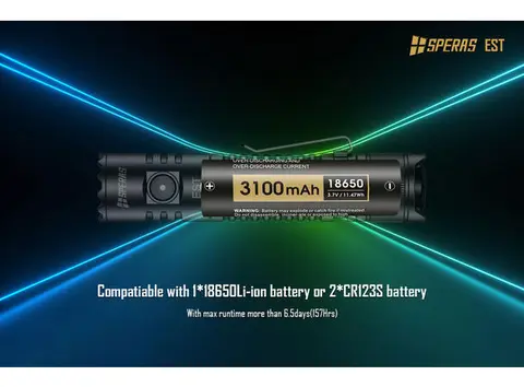 Speras EST lommelykt 1900lm / 211 meter kastelengde 