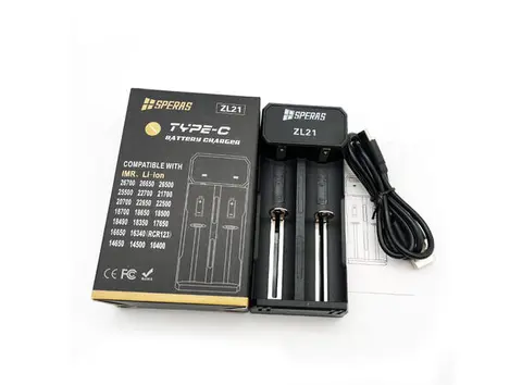 Speras Lader for 2 batterier TYPE-C ladekontakt 