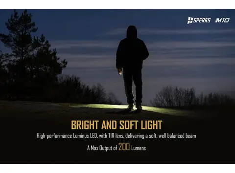 Speras M10 lommelykt 200lm / 58 meter kastelengde 