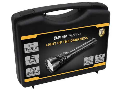 Speras P10Rv2 lykt i praktisk koffert 10.000lm / 574 meter kastelengde 