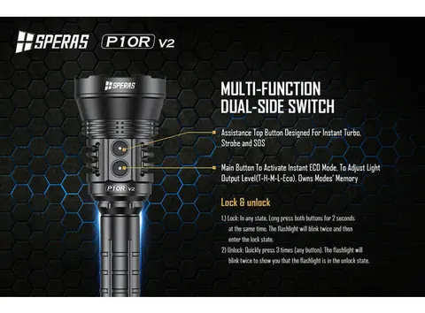 Speras P10Rv2 lykt i praktisk koffert 10.000lm / 574 meter kastelengde 